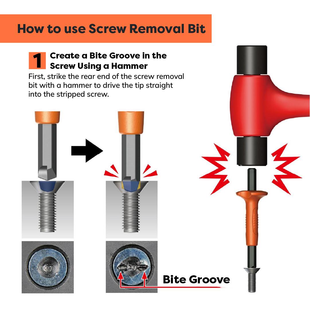 Anex Nejitori Screw Removal Tool and Impact Screwdriver Set 1903-NS1