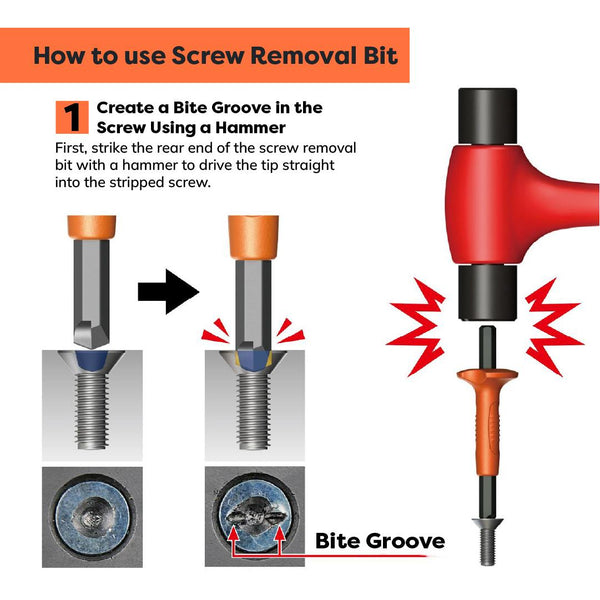 Anex Nejitori Screw Removal Tool and Impact Screwdriver Set 1903-NS1