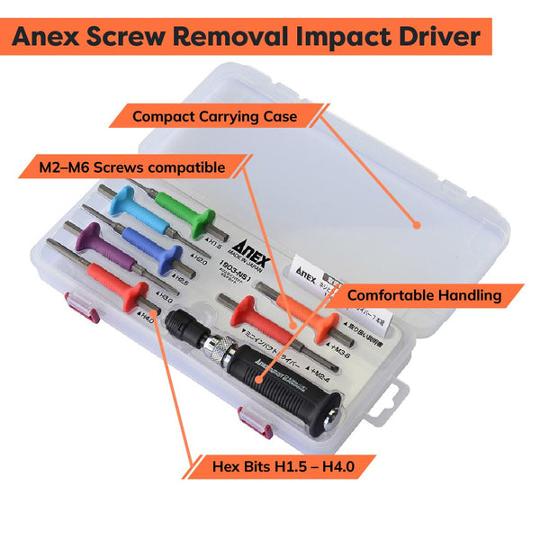 Anex Nejitori Screw Removal Tool and Impact Screwdriver Set 1903-NS1
