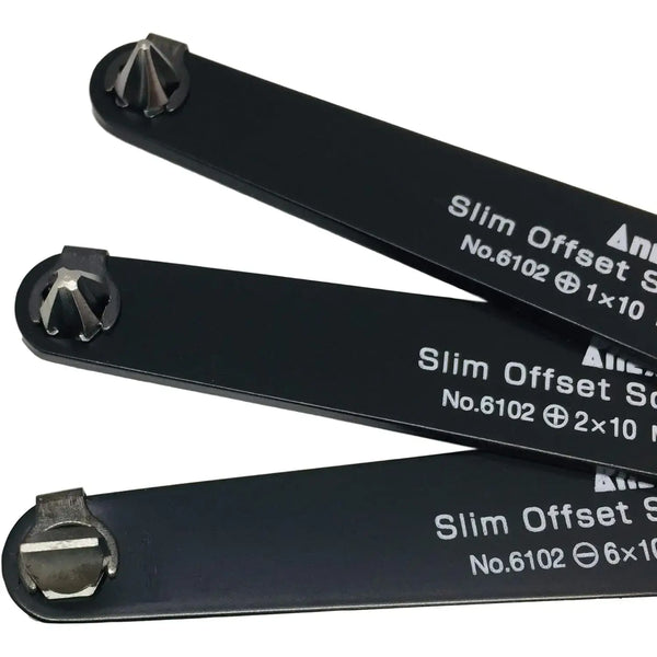 Anex Ultra-Slim Offset Screwdrivers Set of 3 6102-T