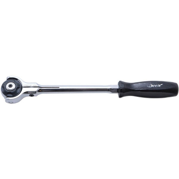 Deen 3/8 Square Swivel Head Ratchet Compact Head Long Handle 205mm