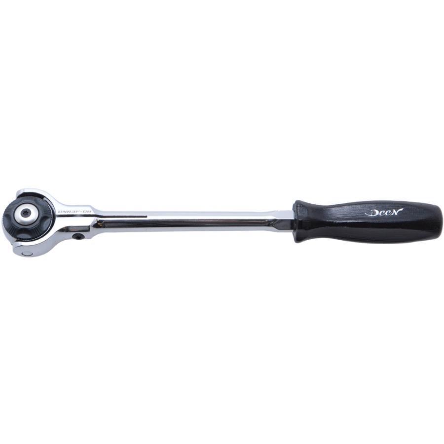 Deen 3/8 Square Swivel Head Ratchet Compact Head Long Handle 205mm