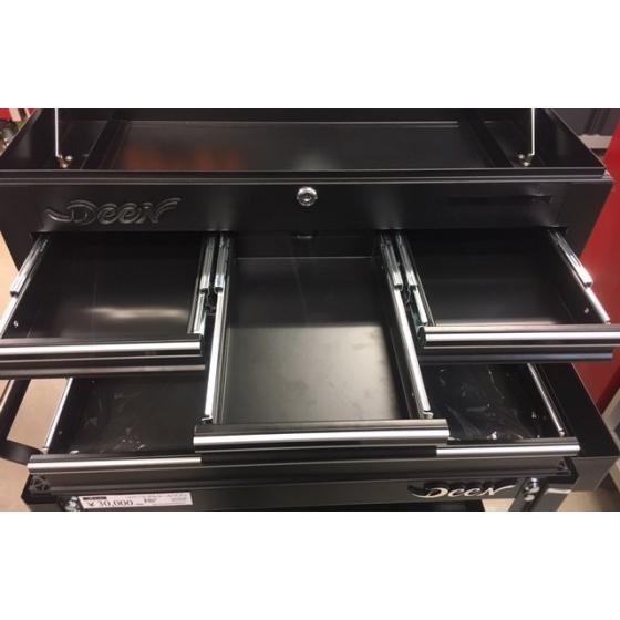 Deen 4 Drawer Tool Box Heavy-Duty Steel Tool Chest Black