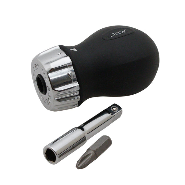 Deen Stubby Ratcheting Screwdriver Multi-Bit Screwdriver Bit Holder
