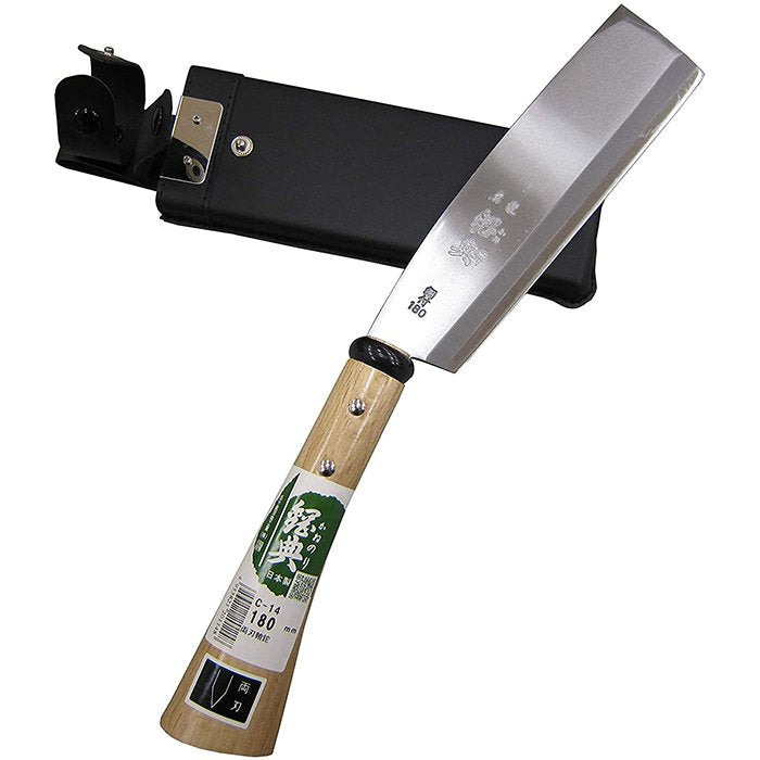 Kanenori Laminated Carbon Steel Double Bevel Nata Hatchet 180mm C-14