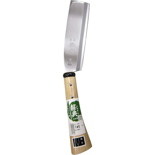 Kanenori Laminated Carbon Steel Double Bevel Nata Hatchet 180mm C-14