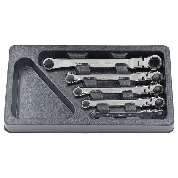 Deen Double Box End Ratcheting Wrench Set Flex Head Wrench 5 Pieces