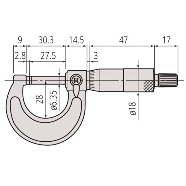 Mitutoyo Outside Micrometer M110-25 (103-137)