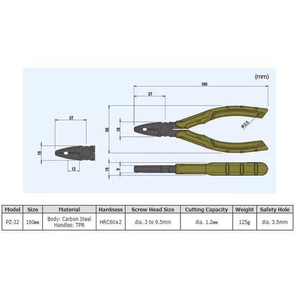 Engineer Neji Saurus JS Screw Removal Pliers PZ-32
