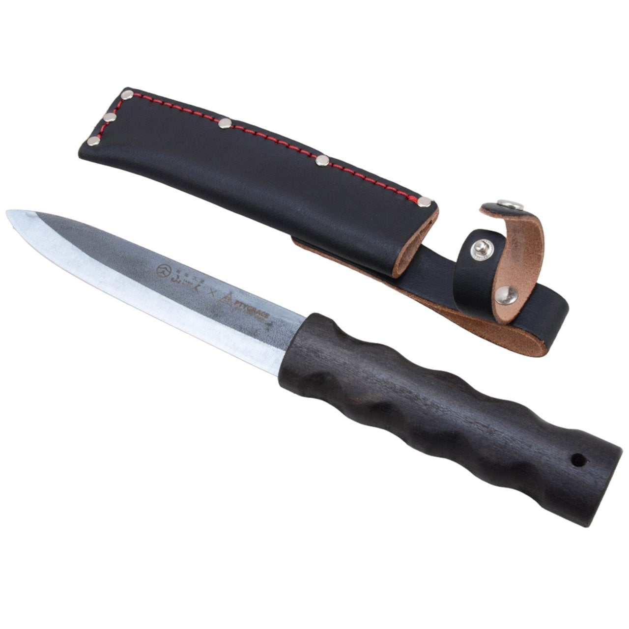 Ptygrace All-Purpose Handmade Camping Knife With Leather Sheath 135mm