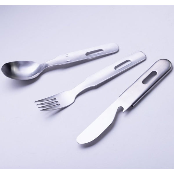 Ptygrace Compact 3pc Camping Cutlery Set Including Knife, Fork & Spoon