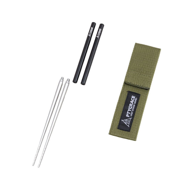 Ptygrace Compact Detachable Chopsticks With Case For Camping & Travel