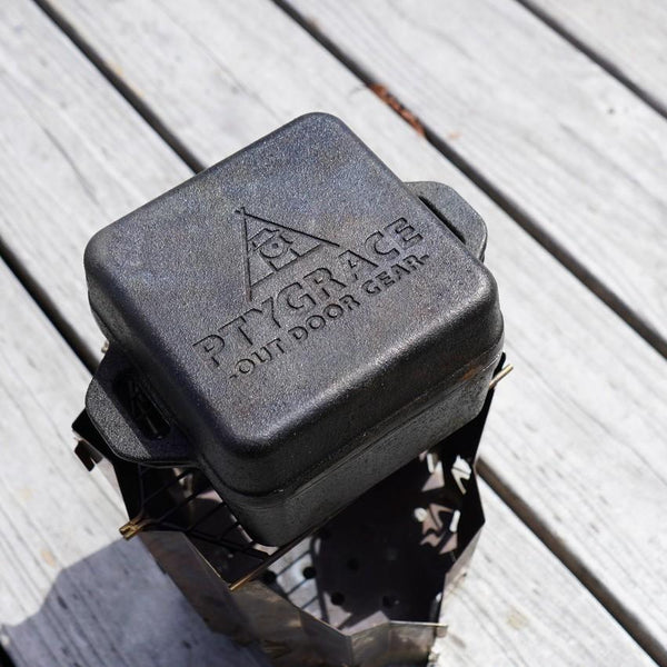 Ptygrace Cube Mini Dutch Oven Compact Cast Iron Cooker