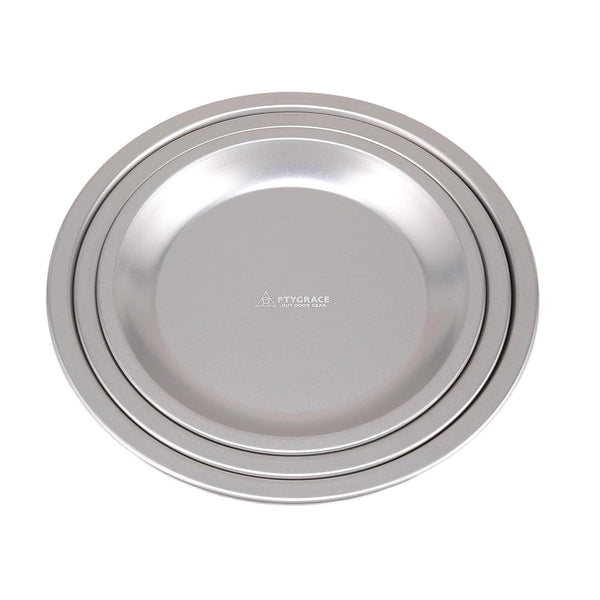 Ptygrace Durable Plates Compact Stackable Steel Plates For Camping