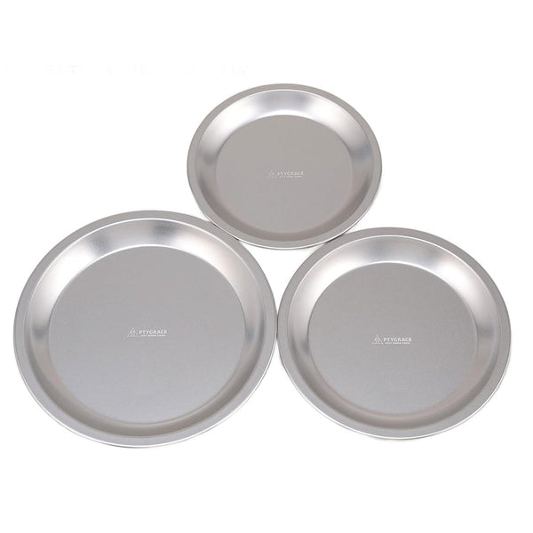 Ptygrace Durable Plates Compact Stackable Steel Plates For Camping