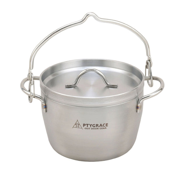 Ptygrace Dutch Oven With Bail Handle IH Compatible Camping Pot 1.4L