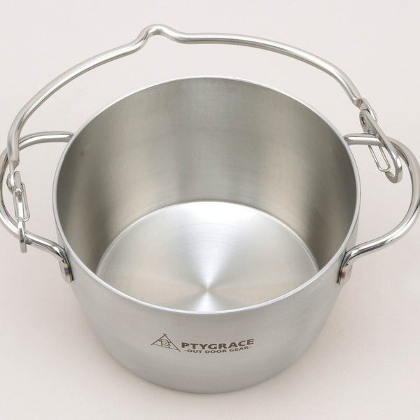 Ptygrace Dutch Oven With Bail Handle IH Compatible Camping Pot 1.4L