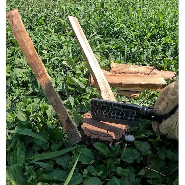 Ptygrace Hammered Carbon Steel Nata Hatchet Handmade Camp Axe 135mm