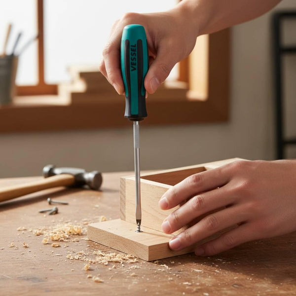 Vessel Megadora 900 Non-Slip Chrome Slotted Screwdriver -6 150mm