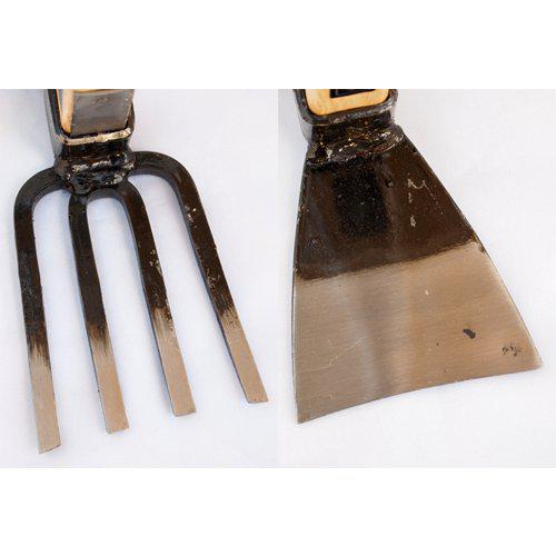 Azui Handmade Carbon Steel Garden Hoe & Digging Fork Combo 85mm-Daitool