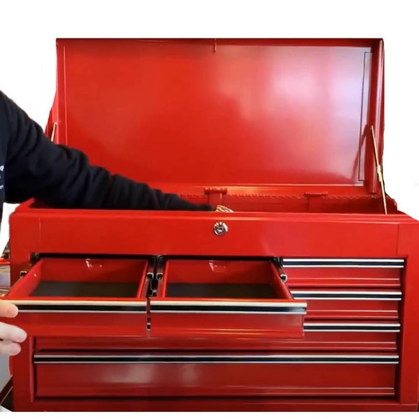 Deen 4 Drawer Steel Tool Box Heavy-Duty Tool Chest Red