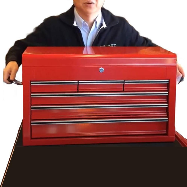 Deen 4 Drawer Steel Tool Box Heavy-Duty Tool Chest Red