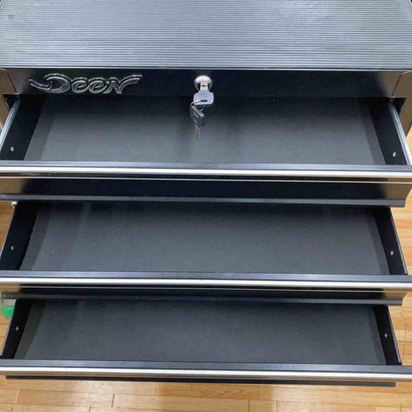 Deen 5 Drawer Rolling Tool Cabinet Wheeled Steel Tool Chest Black