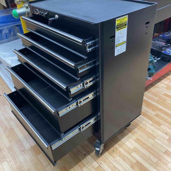 Deen 5 Drawer Rolling Tool Cabinet Wheeled Steel Tool Chest Black