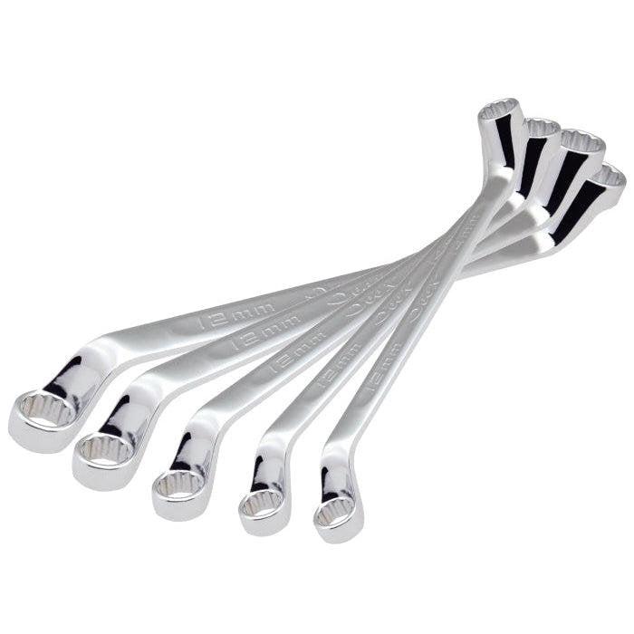 Deen 75 Degree Deep Offset Wrench Set Double Box End Wrench 5 Pieces-Daitool