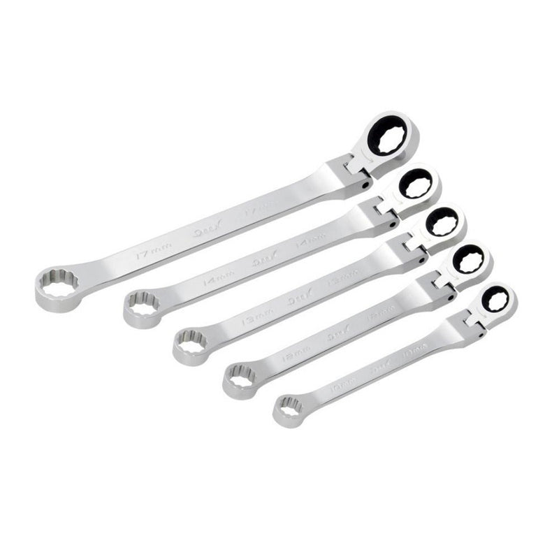 Deen Double Box End Ratcheting Wrench Set Flex Head Wrench 5 Pieces-Daitool