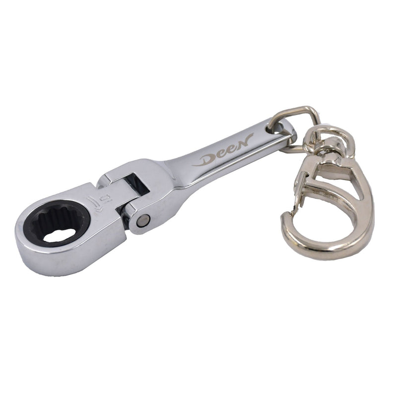 Deen Keychain Ratchet Wrench 10mm Flex Head Ratcheting Box Wrench-Daitool