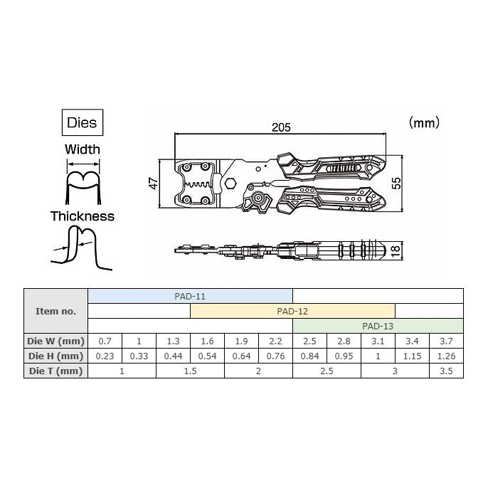 Engineer Handy Crimp Tool Complete Set PAD-02-Daitool