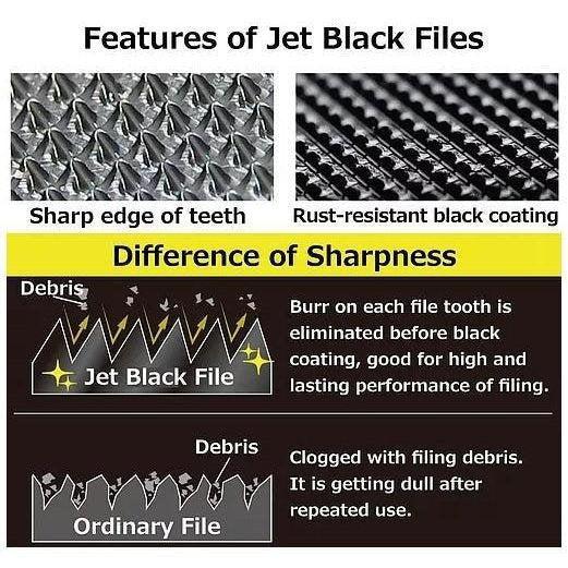 Engineer Jet Black File Set TFS-20 (For Precision Cut)-Daitool