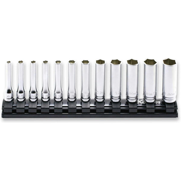 Koken Z-Series 1/4 Deep Socket Set With Rail (12 Pieces) RS2300MZ