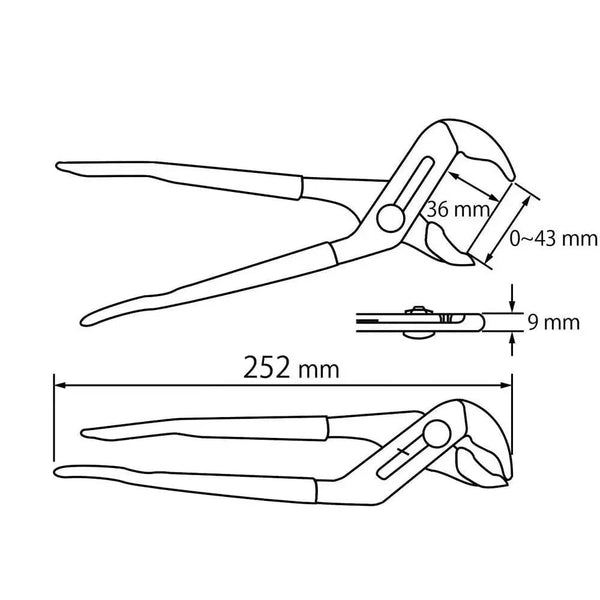 Lobster Low-Profile Wide-Jaw Water Pump Pliers 10"-Daitool