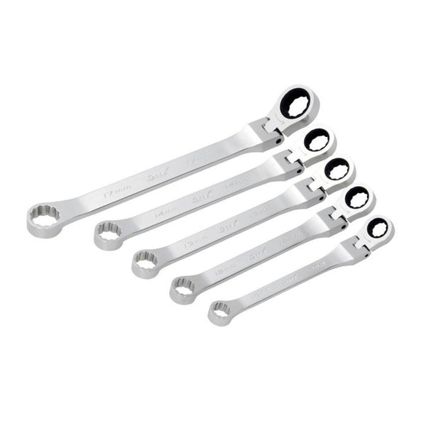Deen Double Box End Ratcheting Wrench Set Flex Head Wrench 5 Pieces