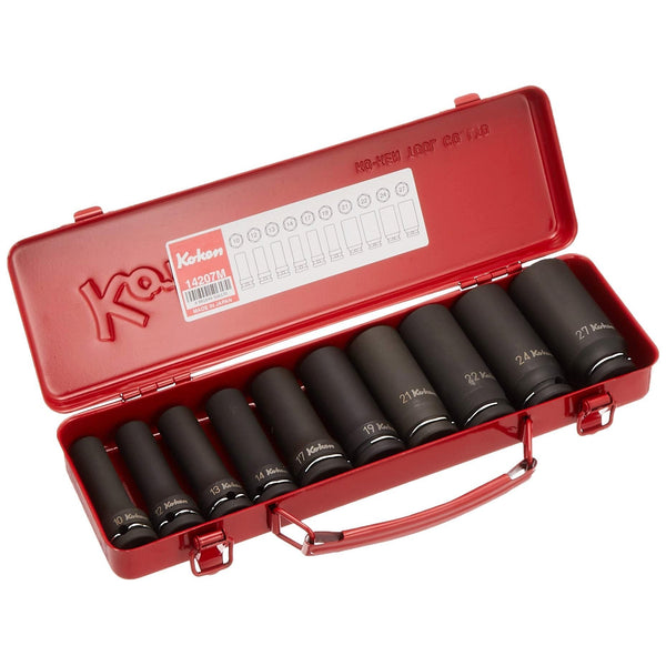 Koken 1/2" Deep Impact Socket Set (10 Pieces) 14207M-Daitool