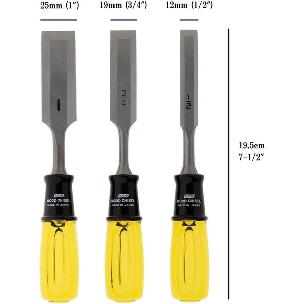 Kakuri All-Purpose 3-Piece Chisel Set for Wood 12952