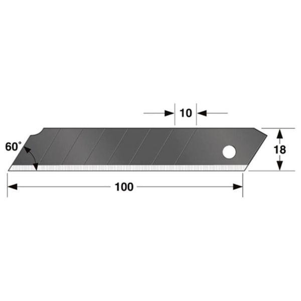 Tajima Black Blades L Size Replacement Blades For Utility Knife (10 pack) CBL-SK10