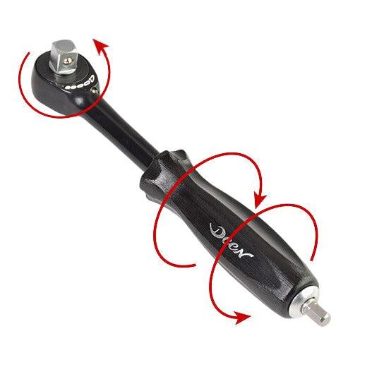 Deen Fast Action Twist Handle Reversible Ratchet Wrench & Screwdriver