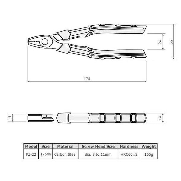 Engineer Screw Eater SE Screw Removal Pliers PZ-22