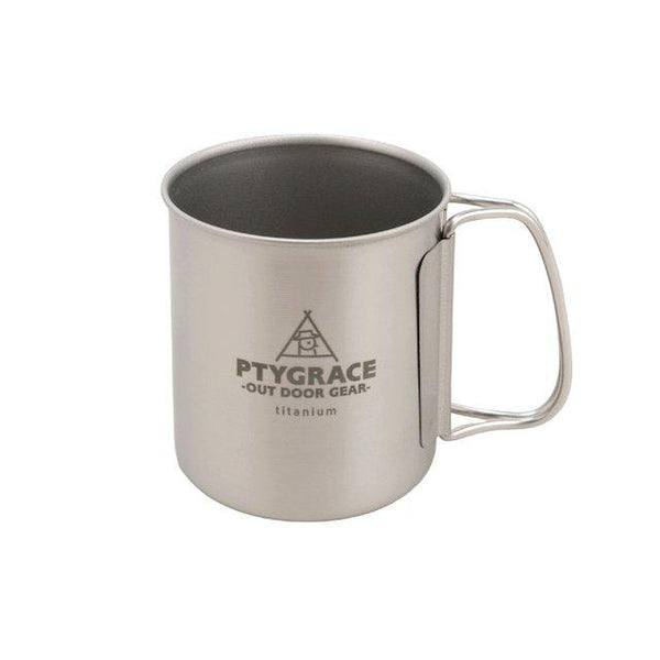 Ptygrace Folding Handle Compact Titanium Coffee Mug For Camping-Daitool