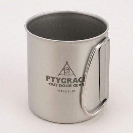 Ptygrace Folding Handle Compact Titanium Coffee Mug For Camping-Daitool