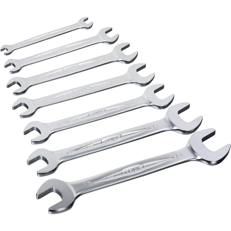 Tone Double-Ended Open End Wrench Set 5.5mm to 19mm 7 Pieces DS700P-Daitool