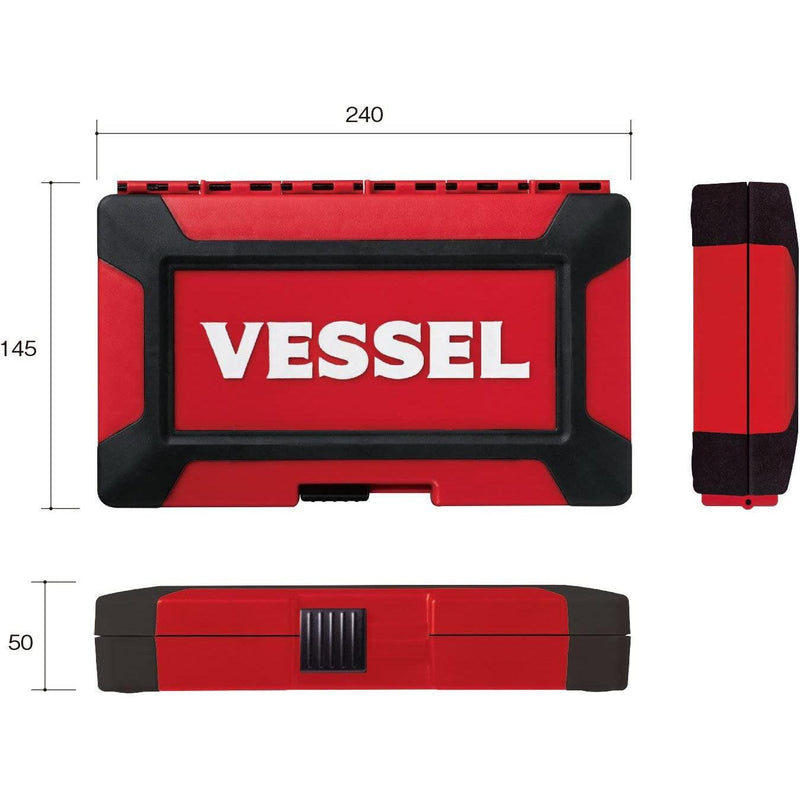 Vessel Wood Composite Socket Wrench Set with Tool Case HRW2001M-W-Daitool